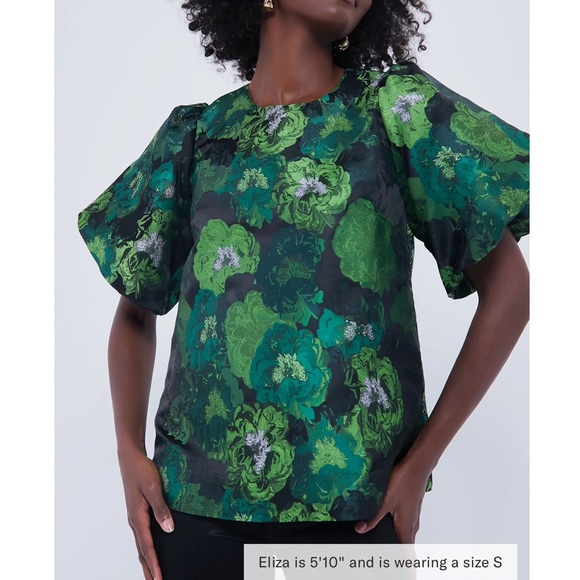 Tuckernuck Tops - POMANDER PLACE Green Jacquard Lyla Blouse NEW
